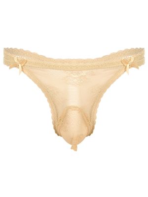 Men Sissy See-through Lace Bulge Pouch T-back G-string