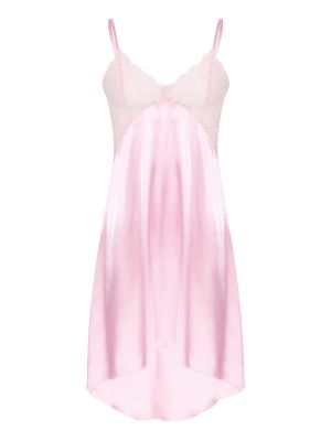 Men Sissy Cross-Dressing Lace Satin Nightdress Irregular Hem Dress Sleepwear
