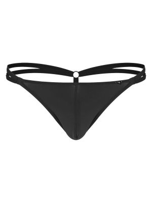 iEFiEL Mens Low Rise Bulge Pouch G-string Jockstrap Underwear Open Butt Bikini Thongs Sunbathing T-back
