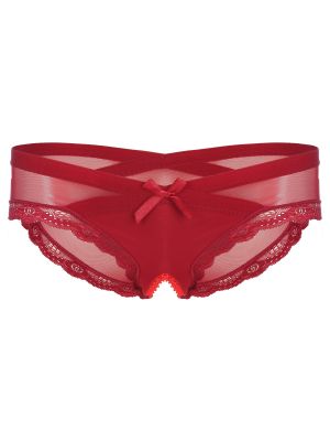 Men Sissy See-Through Mesh Open Crotch Briefs