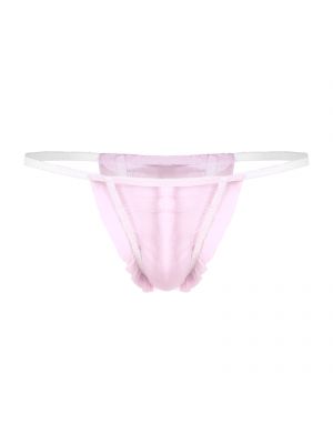 iEFiEL Mens Sissy See-Through Mesh Thongs Low Rise Frilly G-String Underpants Bikini Underwear
