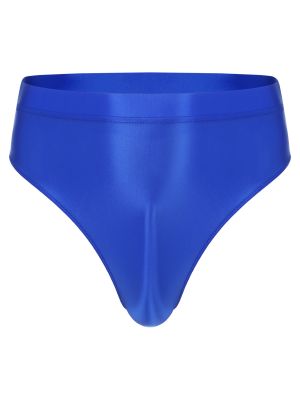 iEFiEL Mens Glossy High Waist Thong Solid Color Briefs Underpants Underwear Swimwear