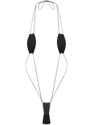 Women Sexy Monokini One Piece Swimsuit Tying Halter Backless G-String Bikini