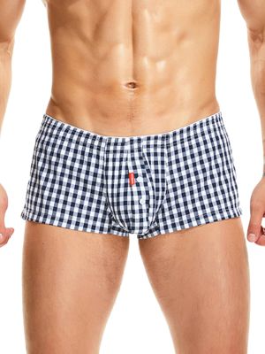 Men Low Rise Plaid 100% Cotton Loose Shorts