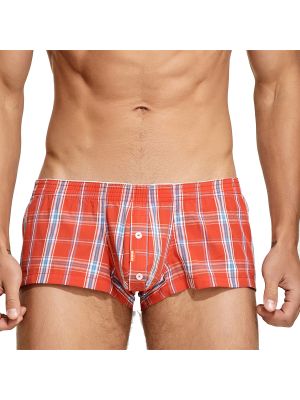 Men Low Rise Plaid 100% Cotton Loose Shorts