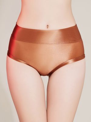 Women Glossy High Waist See-through Panties