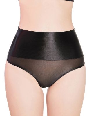 Women Sexy Glossy See Through High Waist Briefs Fun Underwear