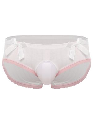 Unisex Cotton Low-waist Stretchy Bowknot Crossdresser Briefs