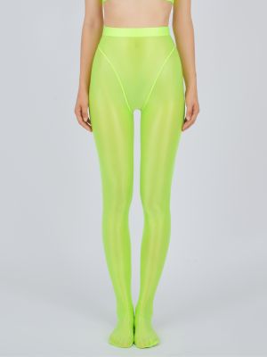Women Glossy Solid Color Footed Leggings