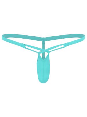 Men Sexy Ice Silk Thin Solid Color Bulge Pouch T-back G-string