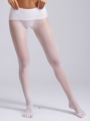 Women Sexy Glossy High Waist Open Crotch Pantyhose
