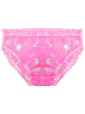 Men Glossy Organza Pseudo-girl Transgender Ruffle Panties