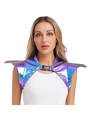 Womens Gothic Shoulder Armor Metallic Steampunk Pauldron Halloween Epaulet Shrug