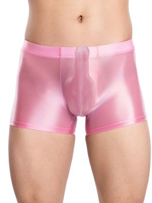 Men's Glossy Sheath Pouch Low Rise Briefs for Swim, Sleep & Daily Loungewear