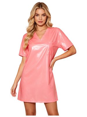 Women Quick-Dry Rave Mini Dress Waterproof T-Shirt Tunic for Pool Parties