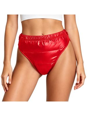 Women High-Gloss Adaptive Swim Diaper Cover Briefs with Padded Fit for Pool