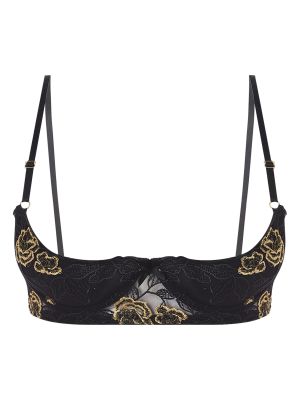 Women 1/4 Cup Lace Push-Up Bra Removable Pads Underwire Balconette for Date Nigh