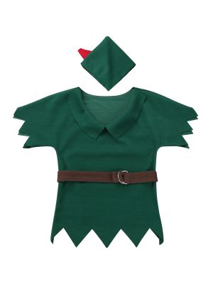 Kids Baby Boys Christmas Elf Costumes Holiday Party Santa Helper Tinkle Bells Cosplay Fancy Dress