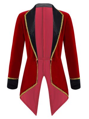 IEFIEL Kids Boys Circus Ringmaster Costume Showman Ringleader Dance Stage Performance Fancy Dress for Holiday Cosplay Party