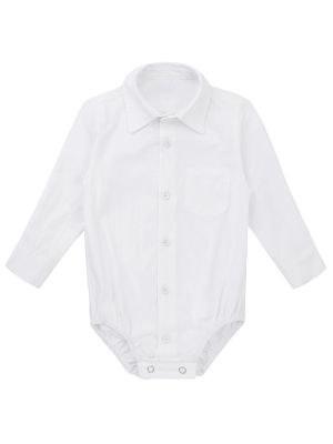 iEFiEL Infant Baby Boys Long Sleeves Formal Dress Shirt Bodysuit One-Piece Romper Jumpsuit Shirt Tops Tee