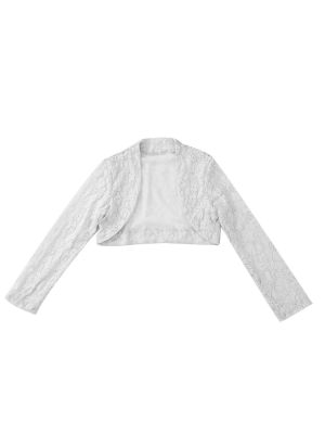 iEFiEL Girls Long Sleeve Floral Lace Bolero Shrugs Cardigan Dress Cover Up Princess Party Jacket Top 