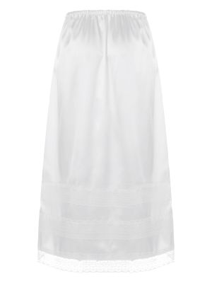 Womens Half Slips Underskirt Long Skirt with Lace Waistband for Under Dresses
