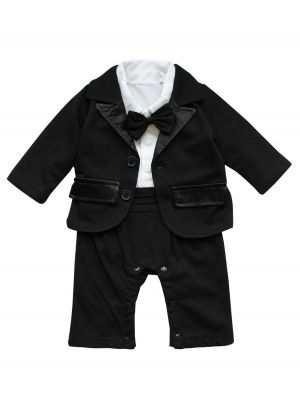 IEFIEL Baby Boy Suit Formal Gentleman Outfit Wedding Tuxedo Romper