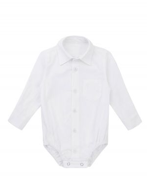 IEFIEL Infant Baby Boys Formal Dress Shirt Bodysuit Long Short Sleeve Button Up One-Piece Romper Jumpsuit Wedding Party 0-24M