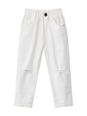 iEFiEL Toddler Boys Elastic High Waist Solid Color Ripped Pants Spring Summer Fashion Streetwear