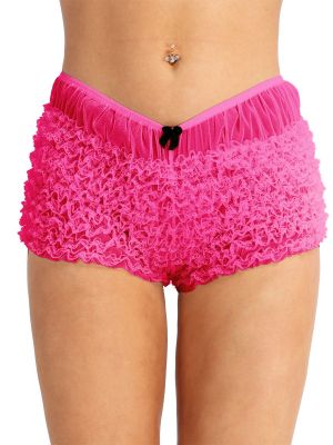 Women Lace French Maid Ruffled Panty Boy Shorts