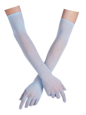 iEFiEL 1 Pair Silk Perspective Ultra Thin Ridding Driving Cycling Anti-UV Long Gloves for Male Female