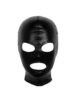 Shiny Metallic Open Eyes Mouth Headgear Full Face Mask for Men Women