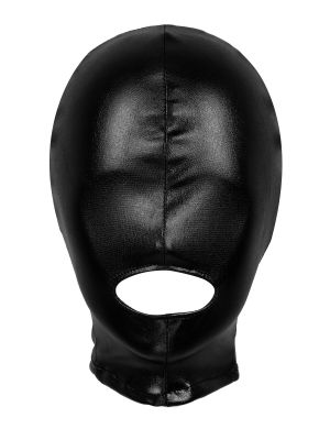 Shiny Metallic Opening Mouth Headgear Full Face Mask Hood for Men Women