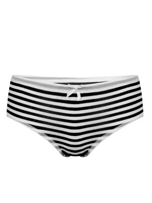 Womens Stripe Cotton Undergarment Bikini Briefs