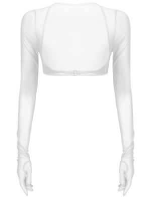 Women's See-through Mesh Gloves Open Front Tops