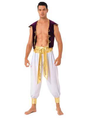 Man's 2pcs Arabian Prince Costume Street Rat Suits