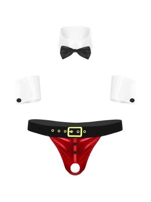 Mens Sexy Christmas Lingerie Set Santa Costume