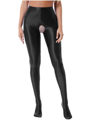Women's 30D Shiny Glossy Opaque Pantyhose High Waist Tights