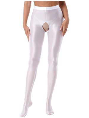 Women's 30D Shiny Glossy Opaque Pantyhose High Waist Tights