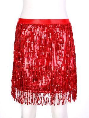 Women's Sequin Fringe Skirt Festival Dance Outfits
