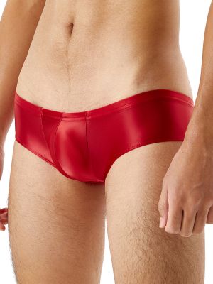 Men Ultra Thin Ice Silk Perspective Satin Glossy Cheeky Panties