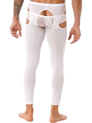 Men's Hollow Out Crotchless Leggings Pants Underwear