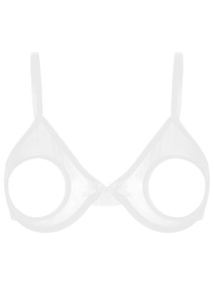 Women's Sheer Mesh Open Nipple Bra