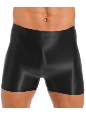 Men's 30D Glossy High Waist Boxer Shorts