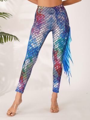 Mermaid Fish Scale Print Leggings for Women