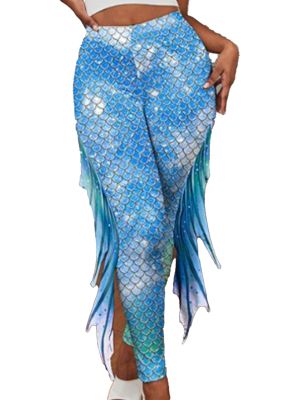 Mermaid Fish Scale Print Leggings for Women