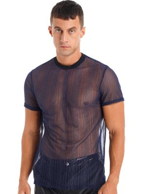 Men's Sheer Mesh Short Sleeve T Shirt