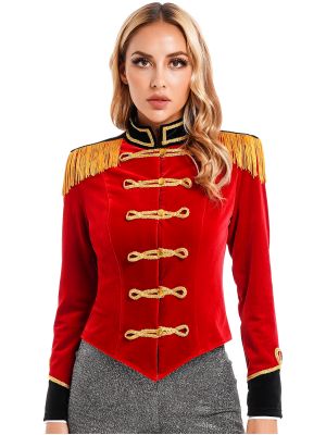 Women's Fringed Shoulder Board Circus Ringmaster Tassel Jacket