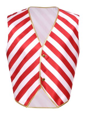 Mens Christmas Sleeveless Striped Waistcoat