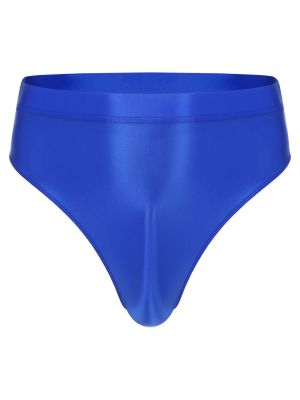 Men's Sissy Oil Silky High Waist Transparent Briefs Underwear